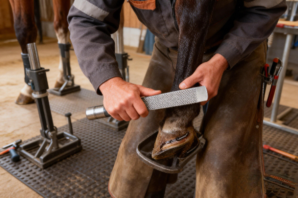 Hoof finishing before shoeing